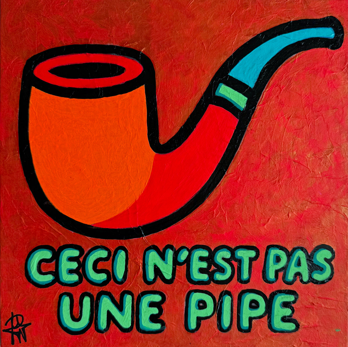 Ceci n’est pas une Pipe by Audrey Néron, one-of-a-kind Pop Relic mixed-media artwork.
