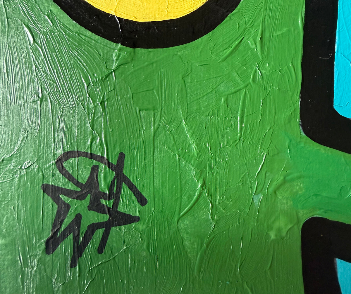 Texture and signature detail of HEY by Audrey Néron.