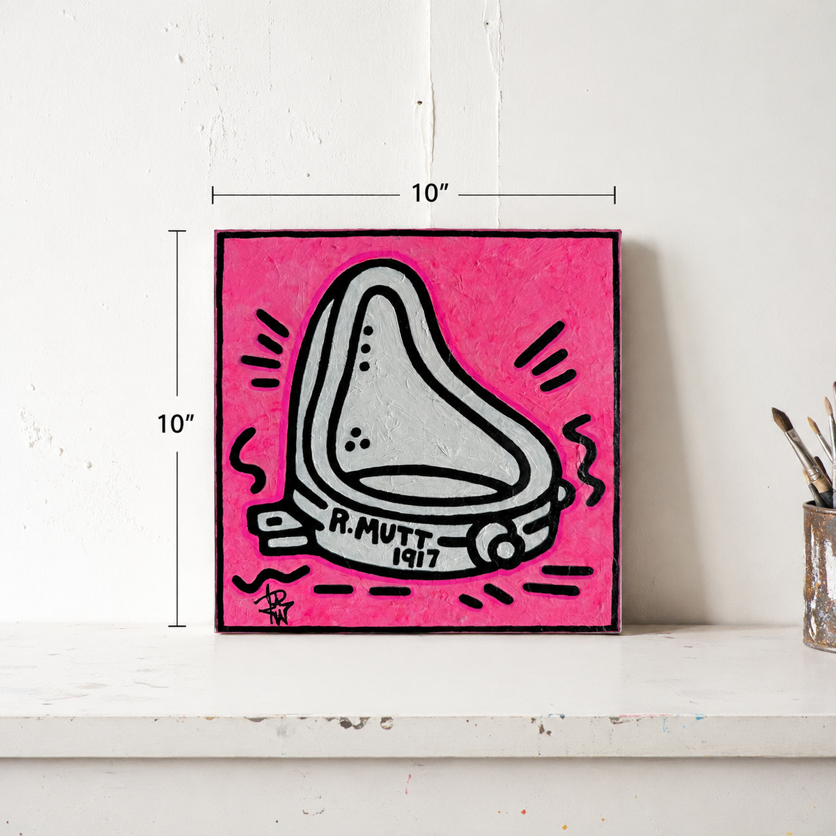 R.MUTT 1917 by Audrey Néron shown at 10 × 10 in scale on a white studio background.
